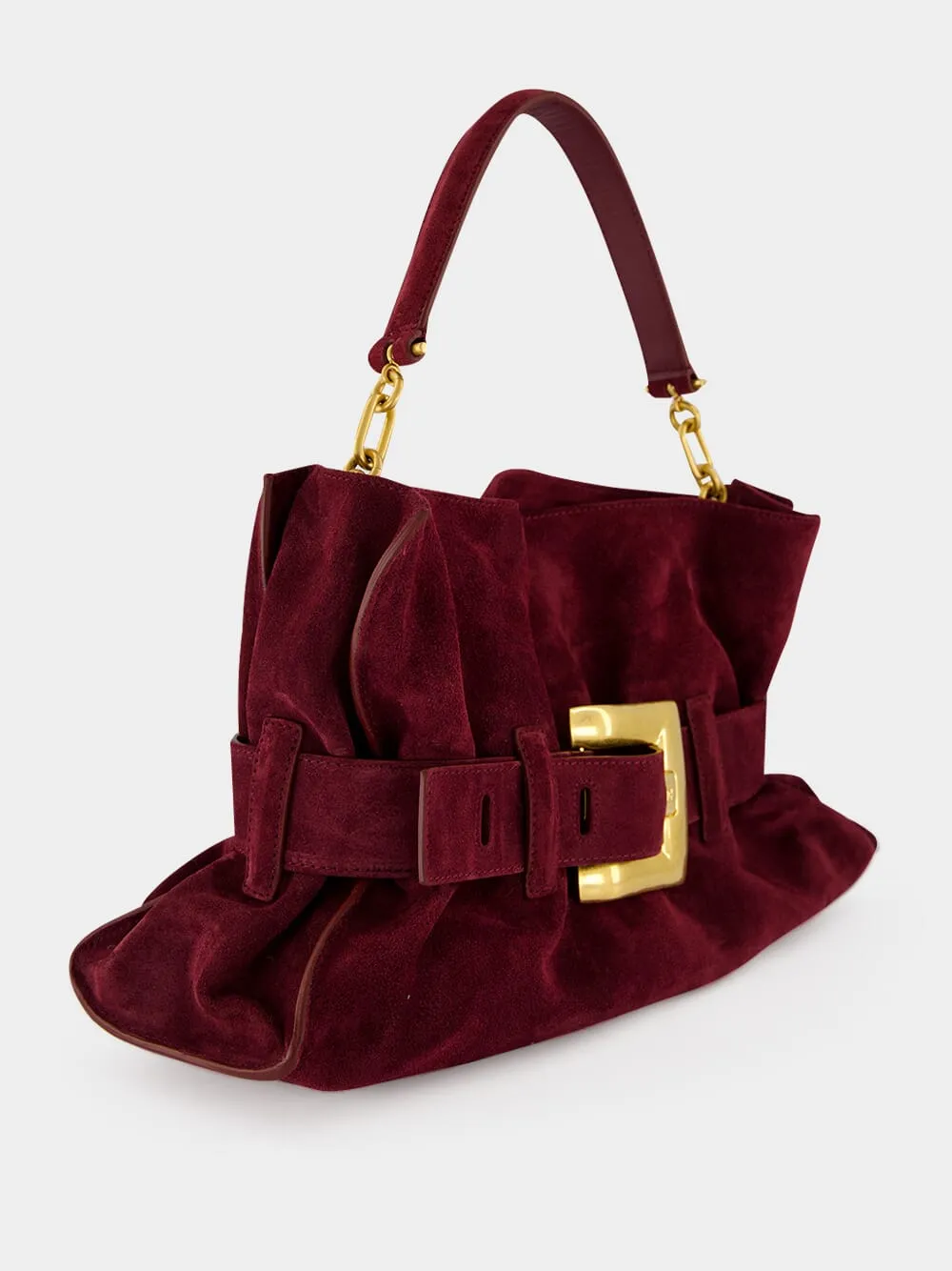 Burgundy Anthem Medium Suede Leather Bag sold by Fashion Clinic product image thumbnail 2