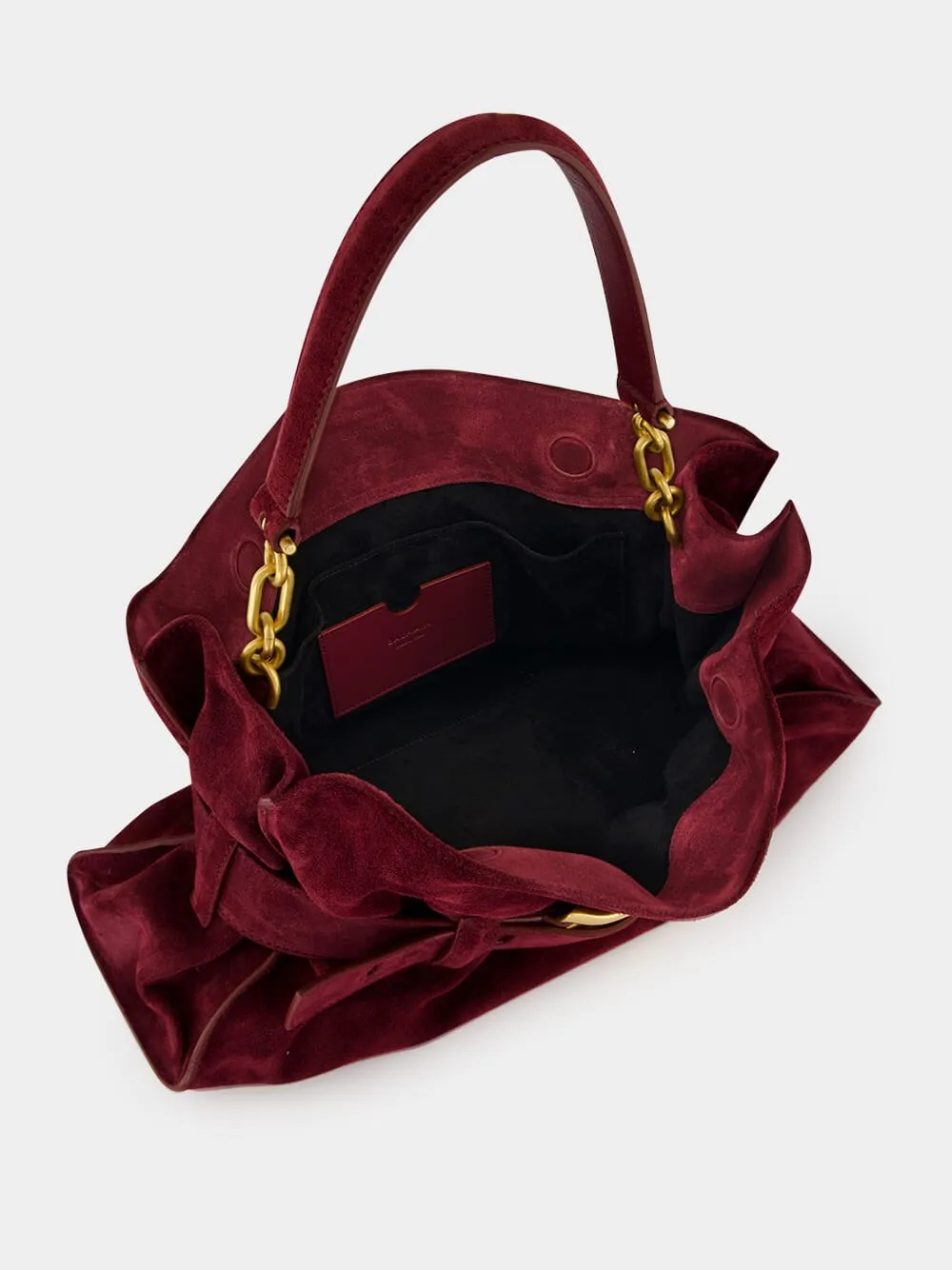 Burgundy Anthem Medium Suede Leather Bag sold by Fashion Clinic product image thumbnail 5