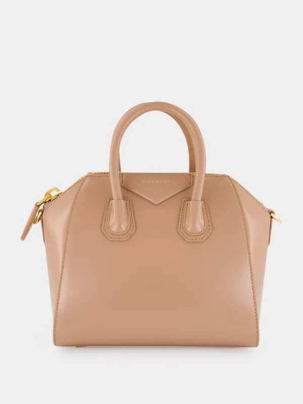 Blush Pink Mini Antigona Box Leather Bag made by Givenchy