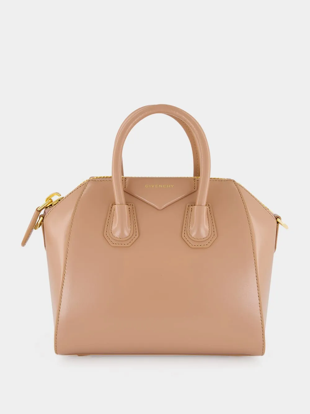 Blush Pink Mini Antigona Box Leather Bag sold by Fashion Clinic