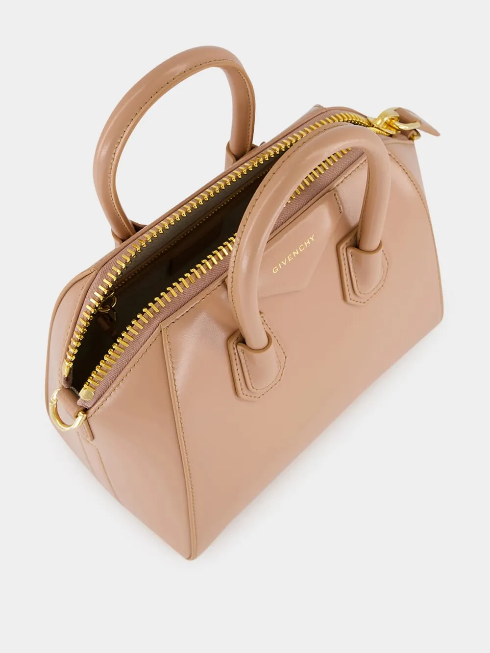 Blush Pink Mini Antigona Box Leather Bag sold by Fashion Clinic product image thumbnail 5