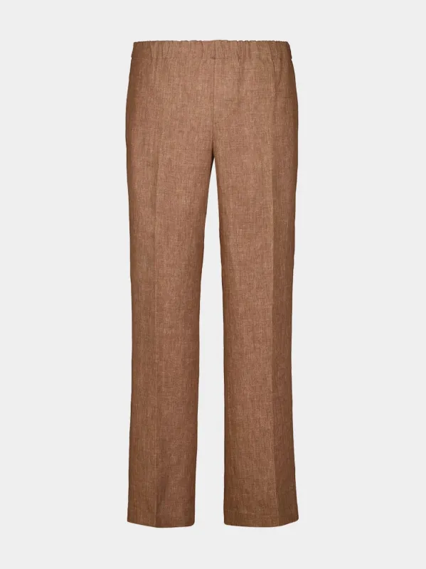 Light Brown Linen Pants made by Fashion Clinic