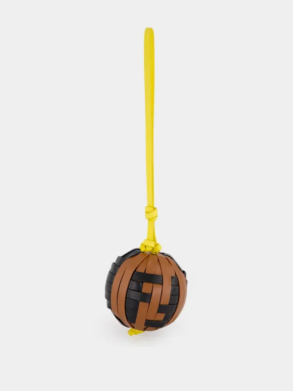 Black and Brown FF Sphera Leather Charm made by Fashion Clinic