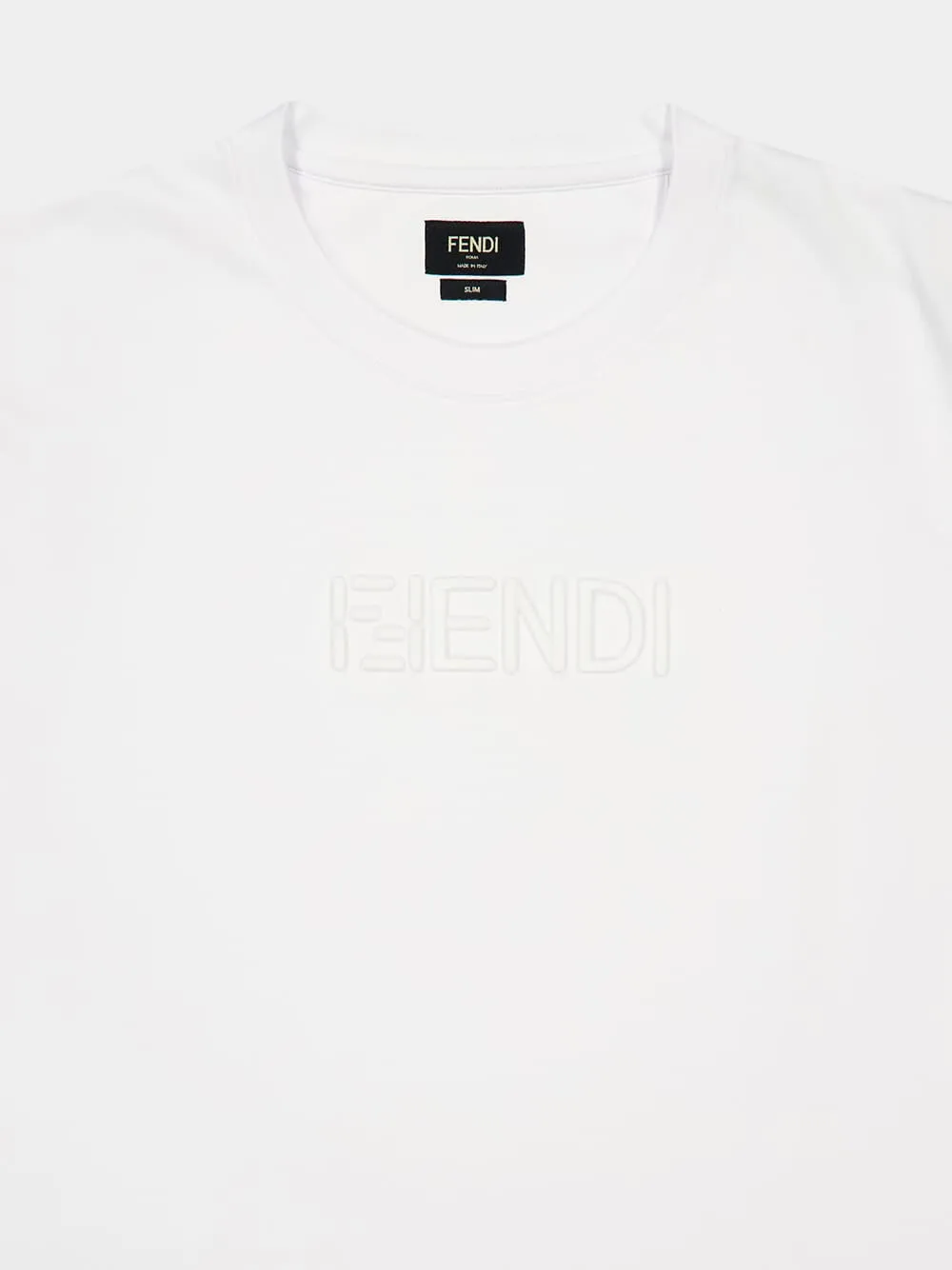 White Cotton FF Selleria Logo T-Shirt sold by Fashion Clinic product image thumbnail 3