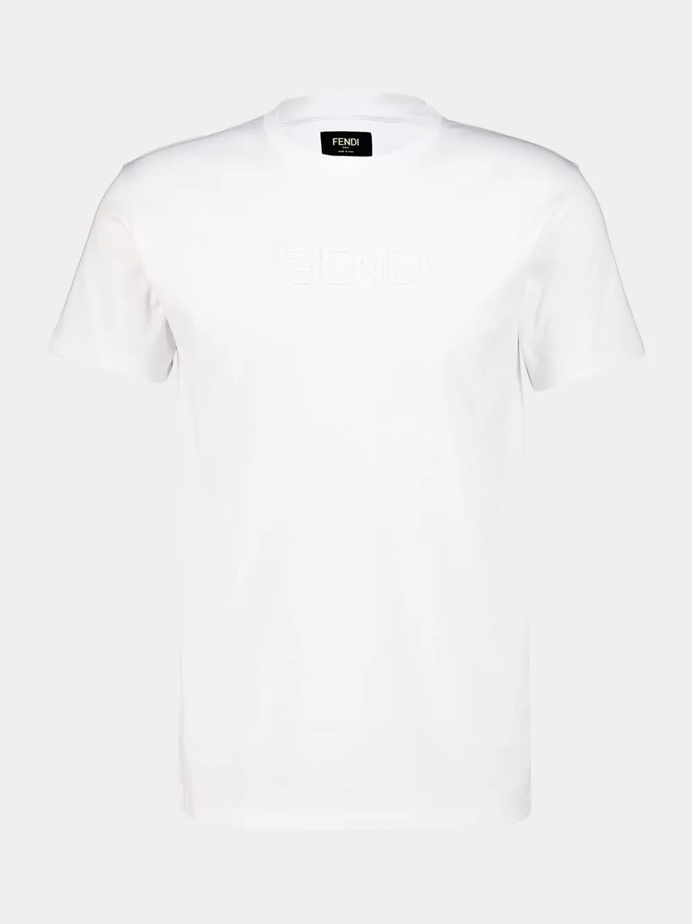 White Cotton FF Selleria Logo T-Shirt sold by Fashion Clinic