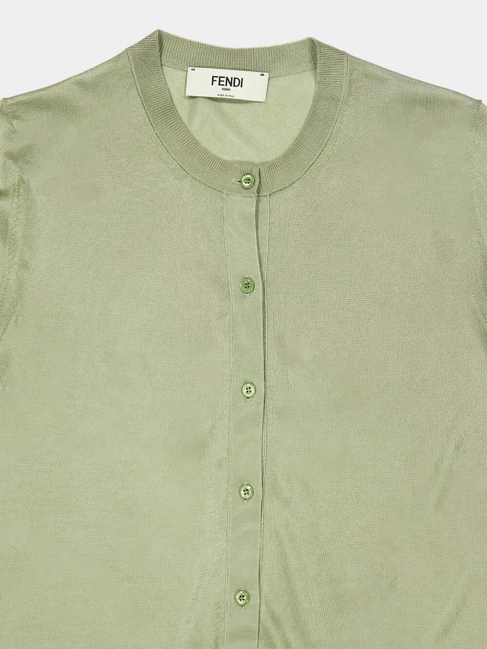 Light Green Viscose Knit Cardigan sold by Fashion Clinic product image thumbnail 3