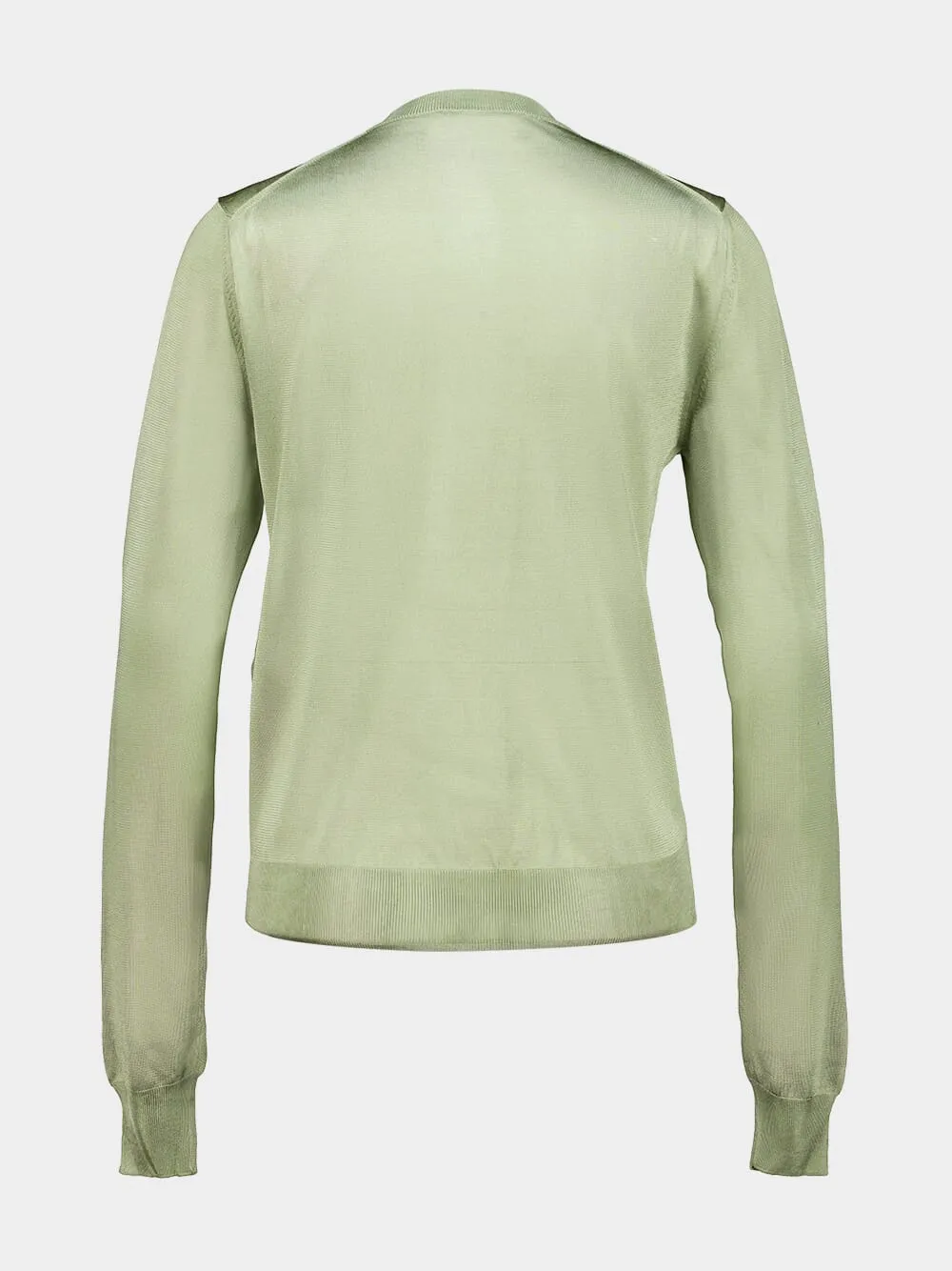 Light Green Viscose Knit Cardigan sold by Fashion Clinic product image thumbnail 2