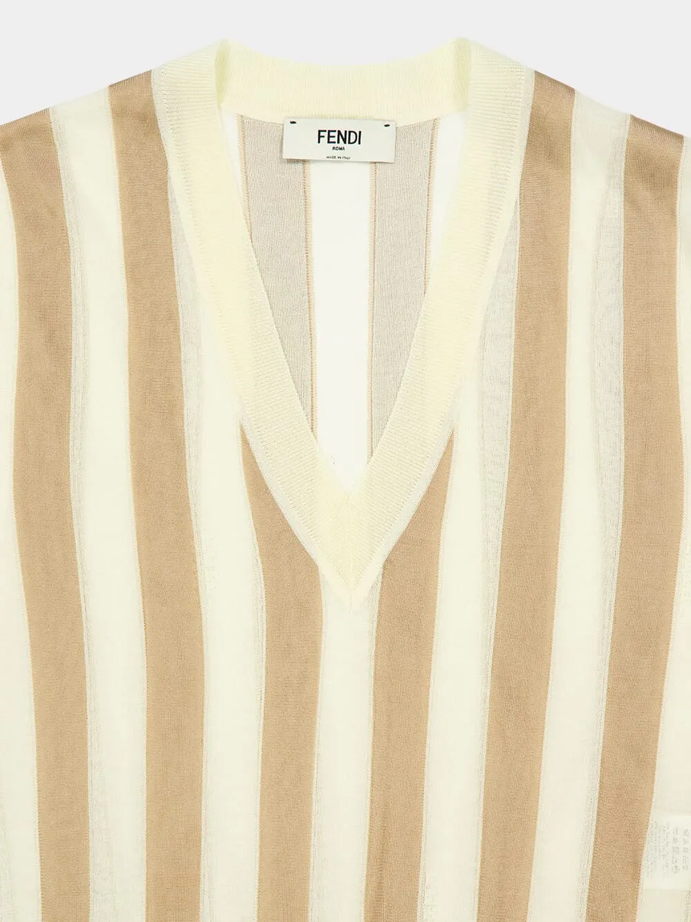 Beige Pequin Silk and Cotton Jumper sold by Fashion Clinic product image thumbnail 3