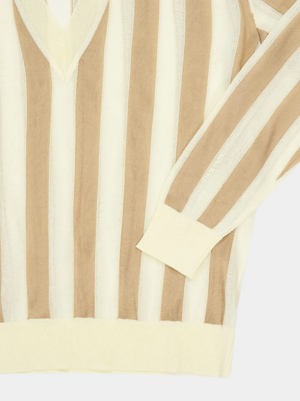 Beige Pequin Silk and Cotton Jumper sold by Fashion Clinic product image thumbnail 4