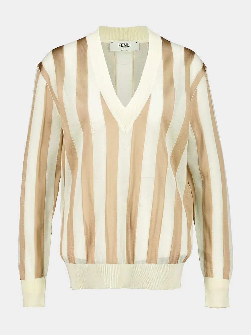 Beige Pequin Silk and Cotton Jumper sold by Fashion Clinic