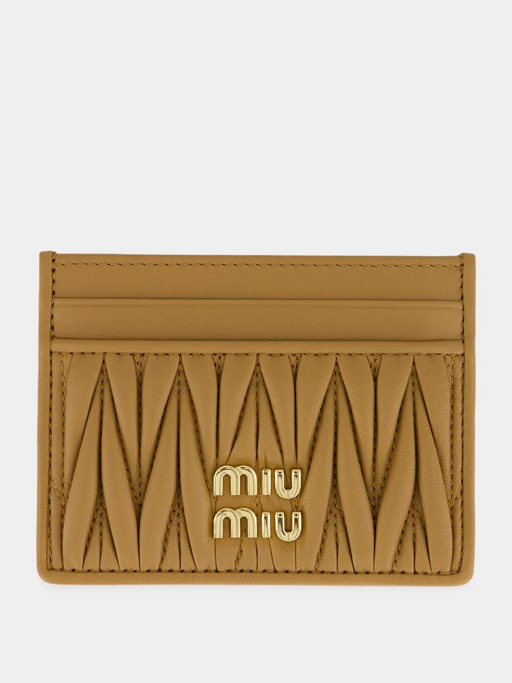 Caramel Matelassé Nappa Leather Card Holder sold by Fashion Clinic