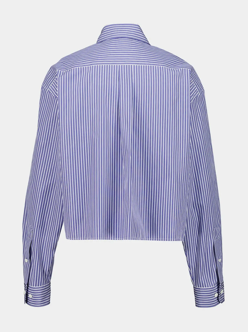 Blue Striped Cotton Shirt with Thread Embroidery sold by Fashion Clinic product image thumbnail 2