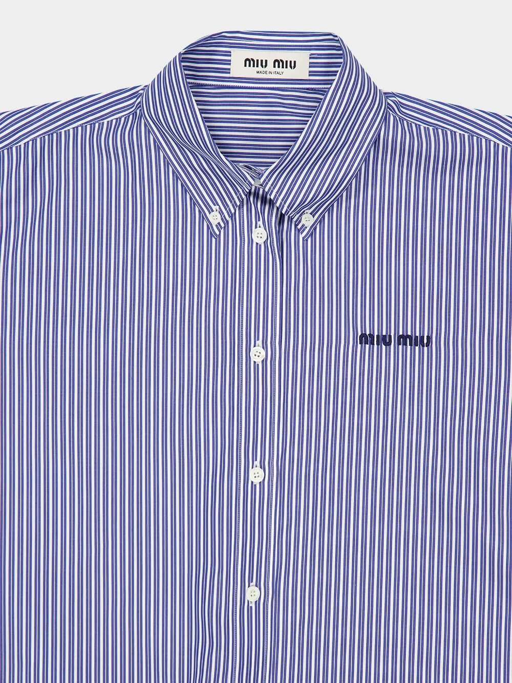 Blue Striped Cotton Shirt with Thread Embroidery sold by Fashion Clinic product image thumbnail 3
