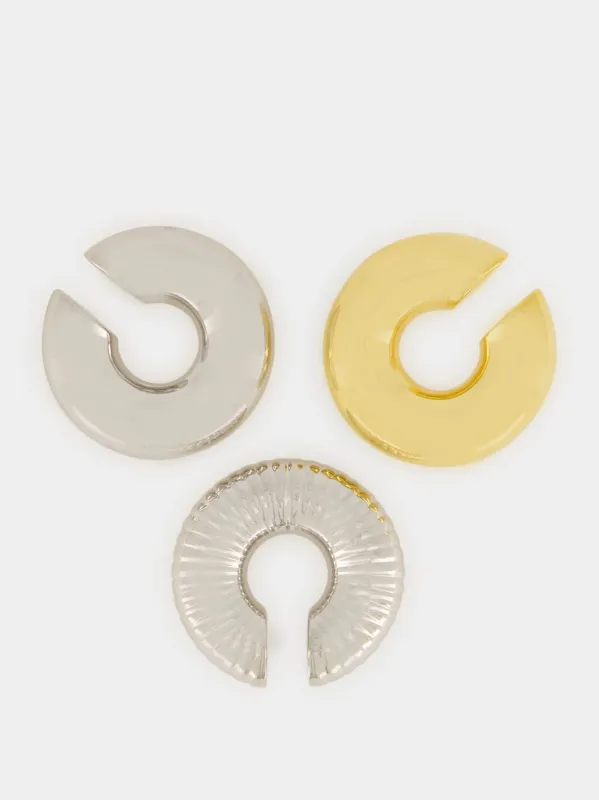 Nano Silver and Gold Ear Cuff Set made by Rabanne