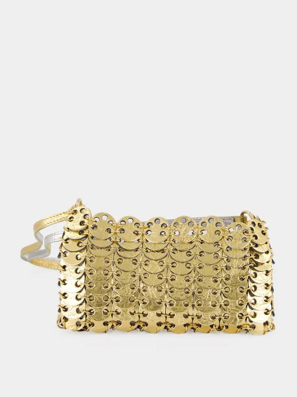 1969 Flip Gold and Silver Leather Crossbody Bag made by Rabanne