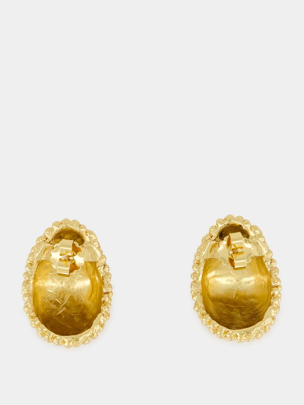Dafne 18K Gold Textured Earrings sold by Fashion Clinic product image thumbnail 5
