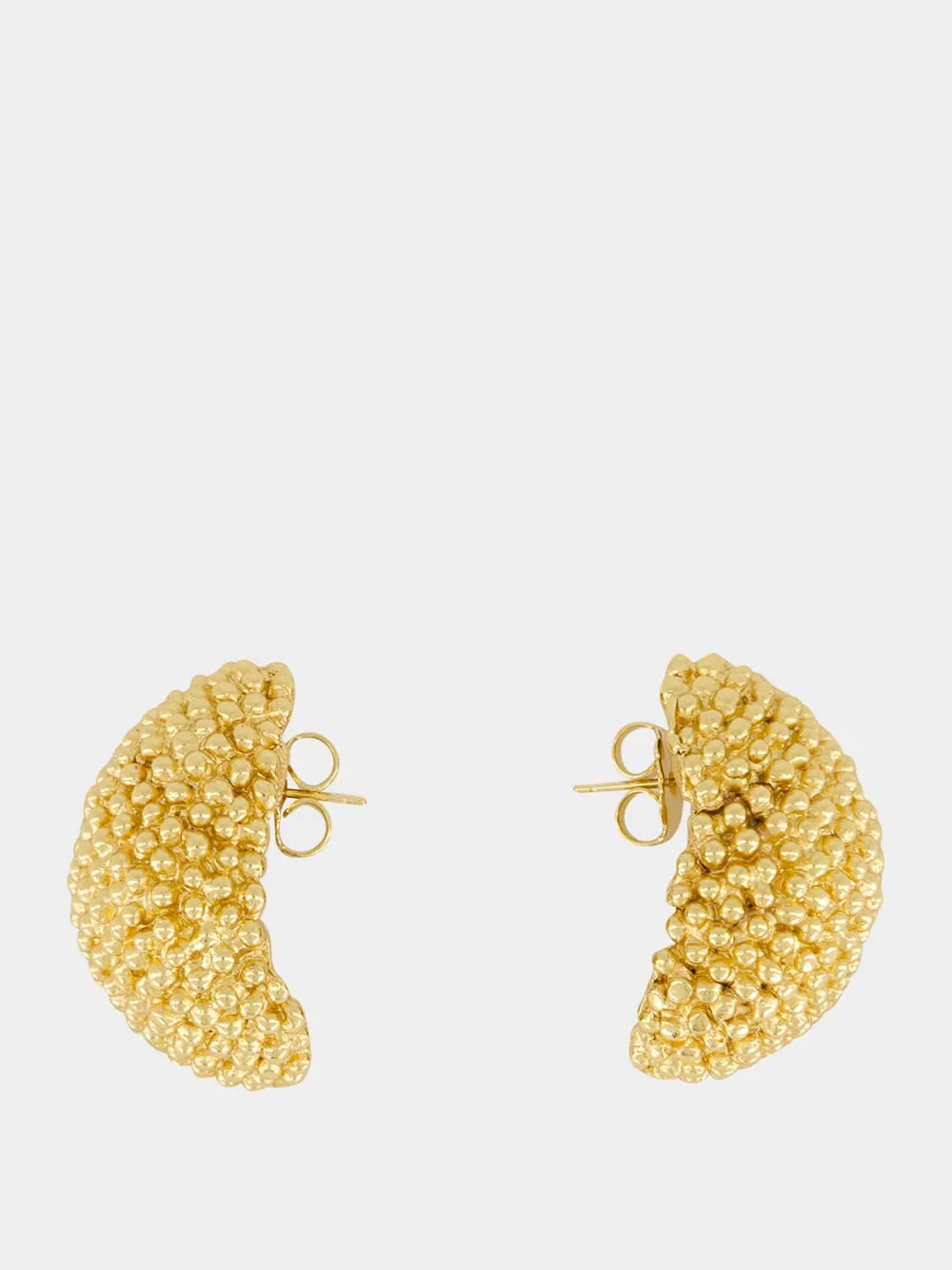 Dafne 18K Gold Textured Earrings sold by Fashion Clinic product image thumbnail 3