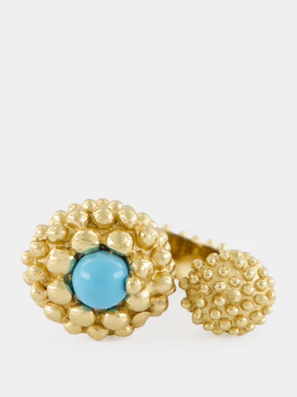 Karpos 18K Gold and Turquoise Ring made by Fashion Clinic