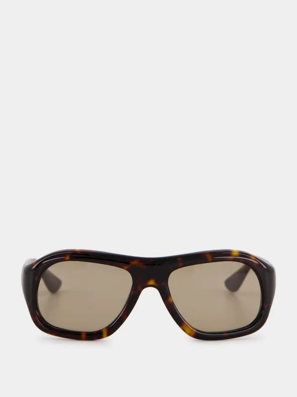 Tortoiseshell Aviator Gray Acetate Sunglasses made by Port Tanger