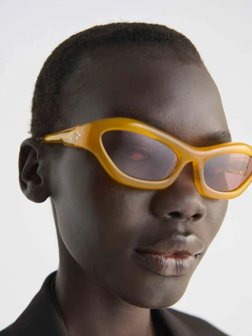 Yellow Cat-Eye Hayya Acetate Sunglasses sold by Fashion Clinic product image thumbnail 2