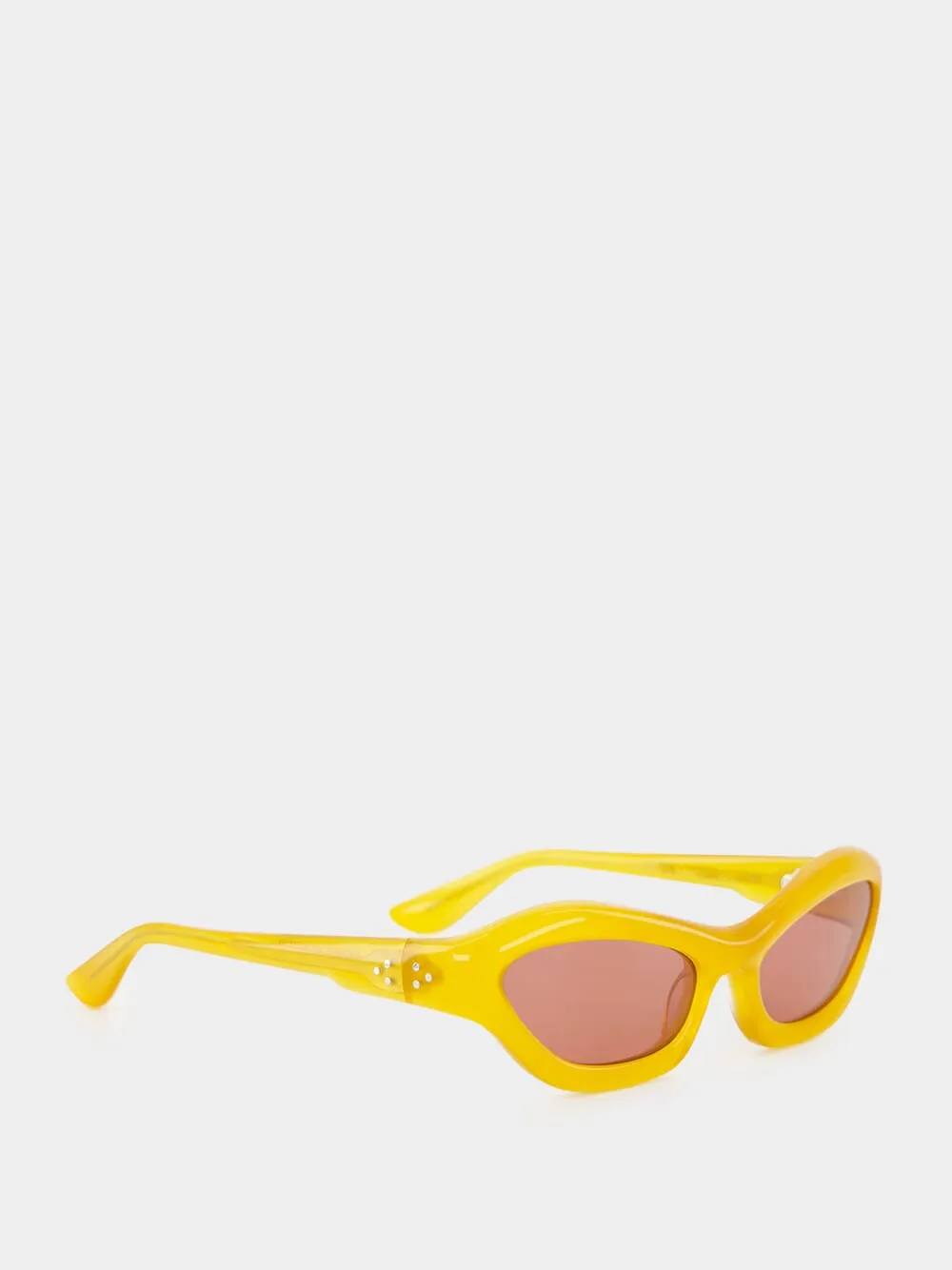 Yellow Cat-Eye Hayya Acetate Sunglasses sold by Fashion Clinic product image thumbnail 3