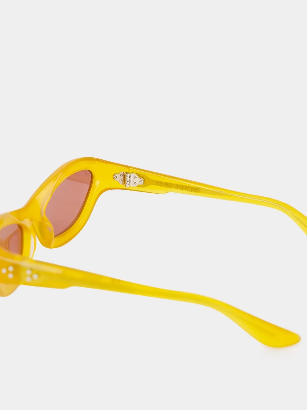 Yellow Cat-Eye Hayya Acetate Sunglasses sold by Fashion Clinic product image thumbnail 5