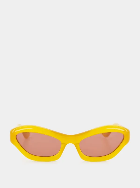 Yellow Cat-Eye Hayya Acetate Sunglasses made by Port Tanger