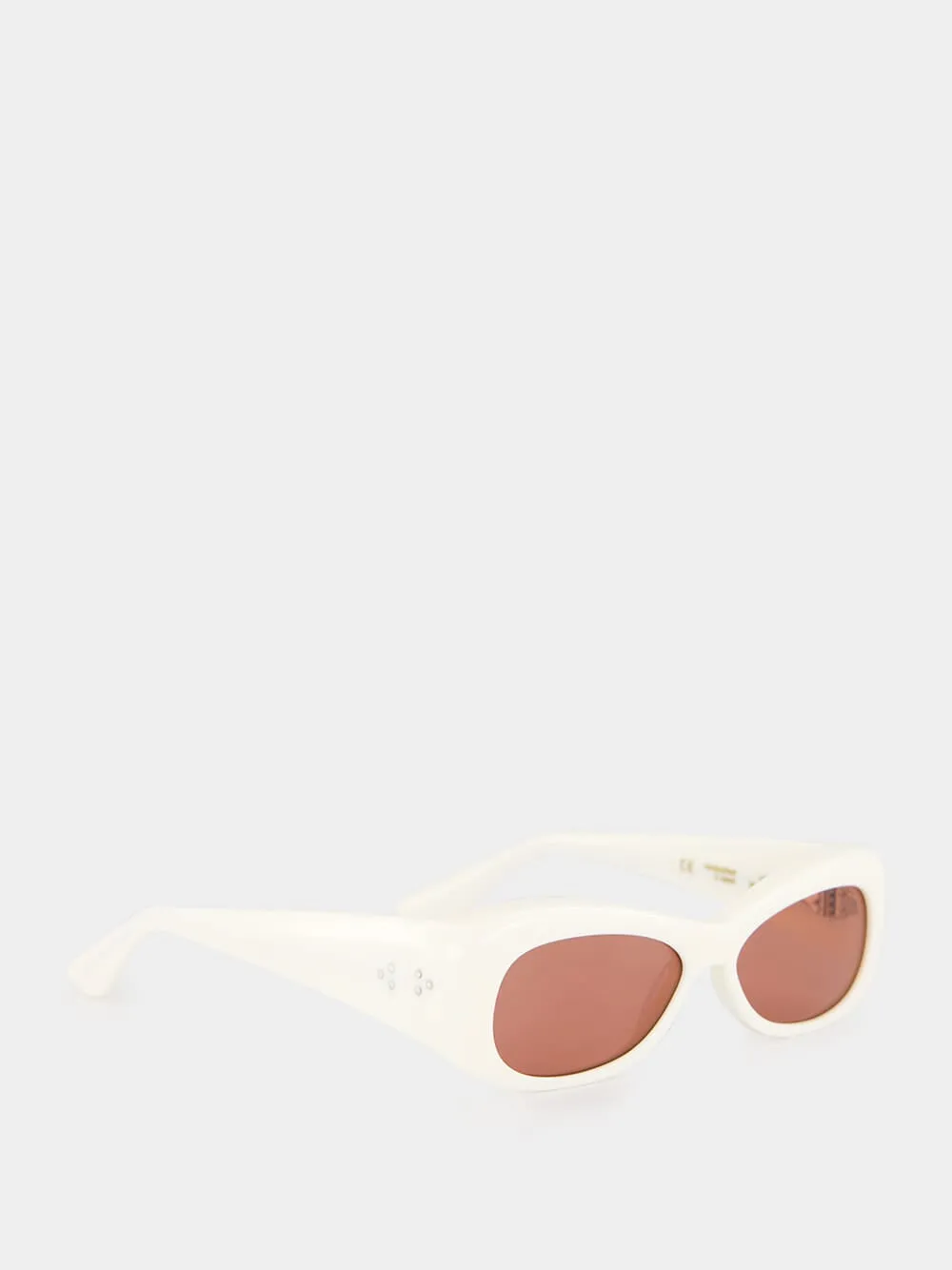 White Oval Lydia Acetate Sunglasses sold by Fashion Clinic product image thumbnail 3
