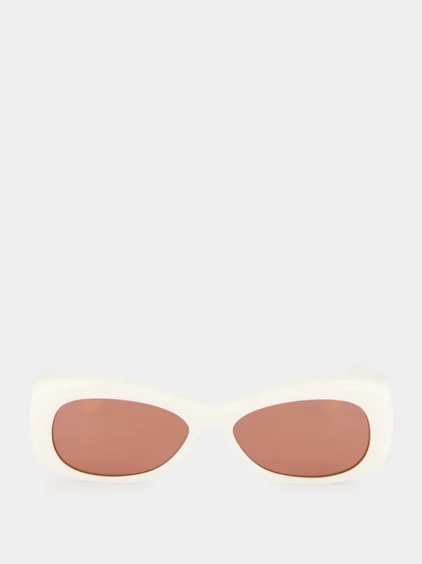 White Oval Lydia Acetate Sunglasses made by Port Tanger