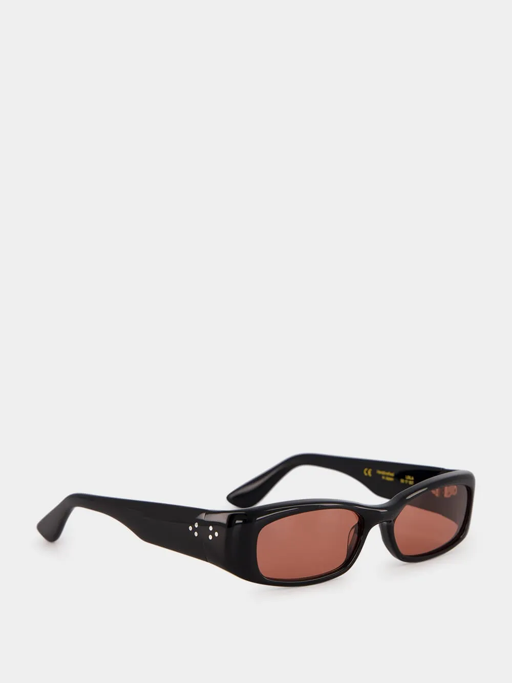 Black Rectangle Leila Acetate Sunglasses sold by Fashion Clinic product image thumbnail 3