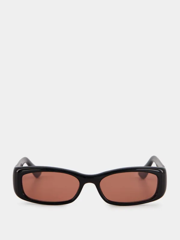 Black Rectangle Leila Acetate Sunglasses made by Port Tanger