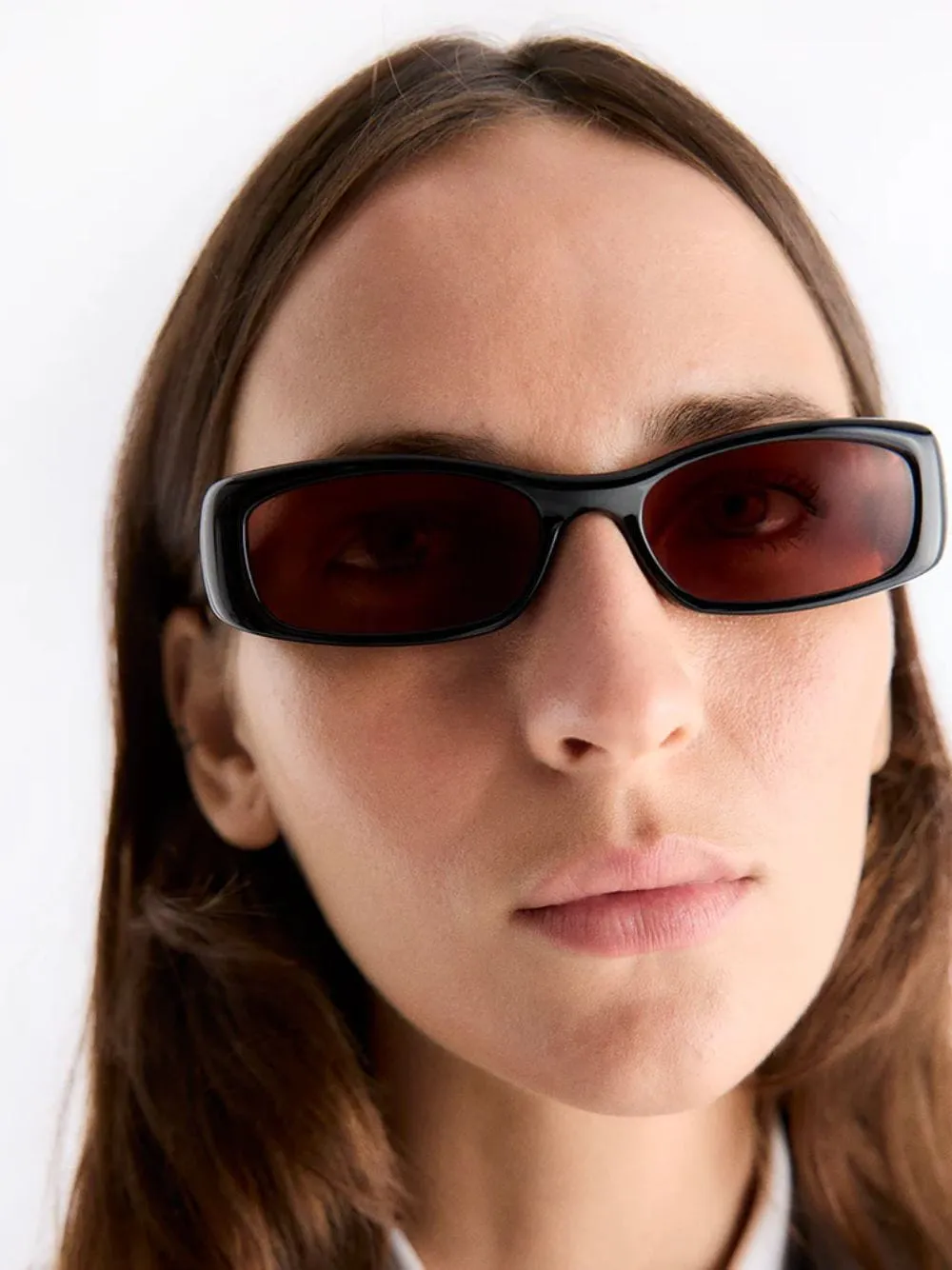 Black Rectangle Leila Acetate Sunglasses sold by Fashion Clinic product image thumbnail 2