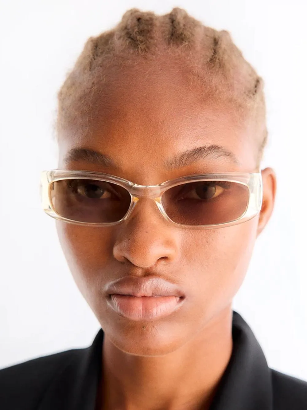 Gold Rectangle Leila Acetate Sunglasses sold by Fashion Clinic product image thumbnail 2