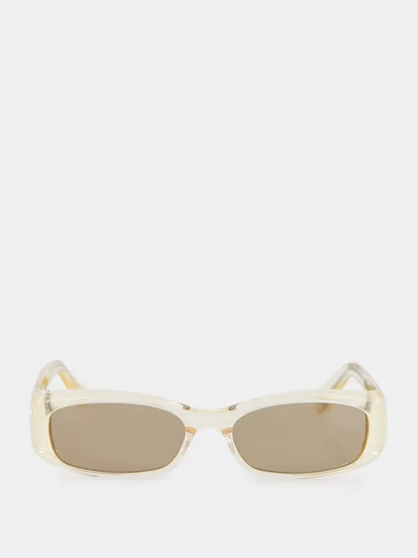 Gold Rectangle Leila Acetate Sunglasses made by Port Tanger