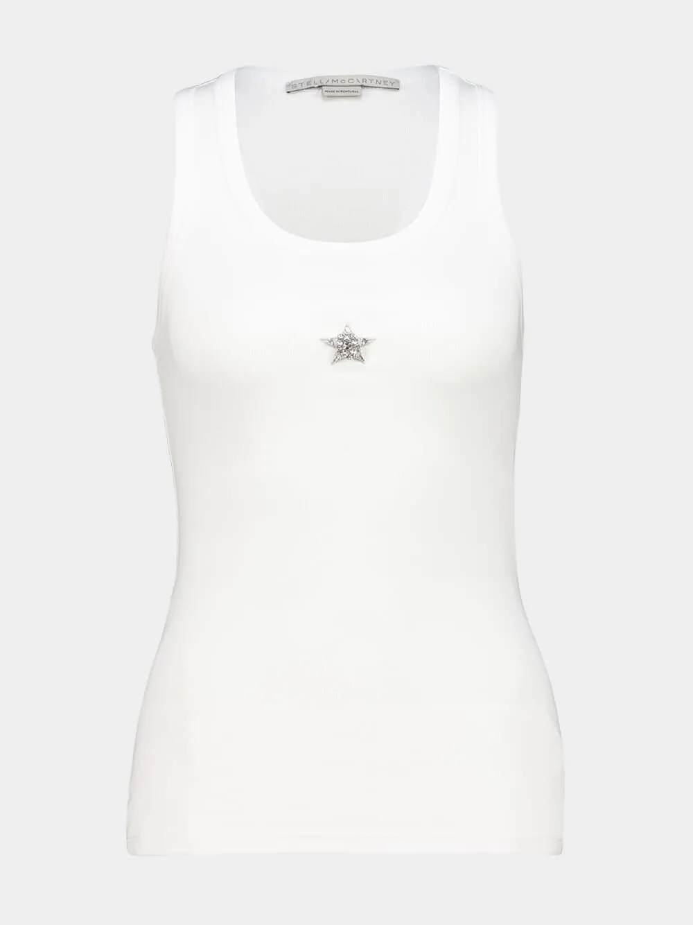 Pure White Crystal Star Racerback Tank Top sold by Fashion Clinic