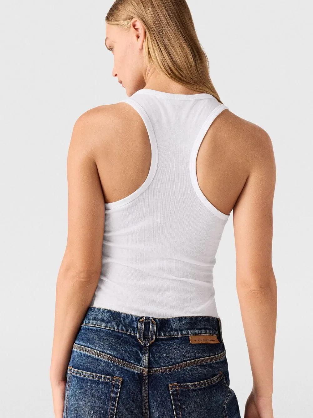 Pure White Crystal Star Racerback Tank Top sold by Fashion Clinic product image thumbnail 4