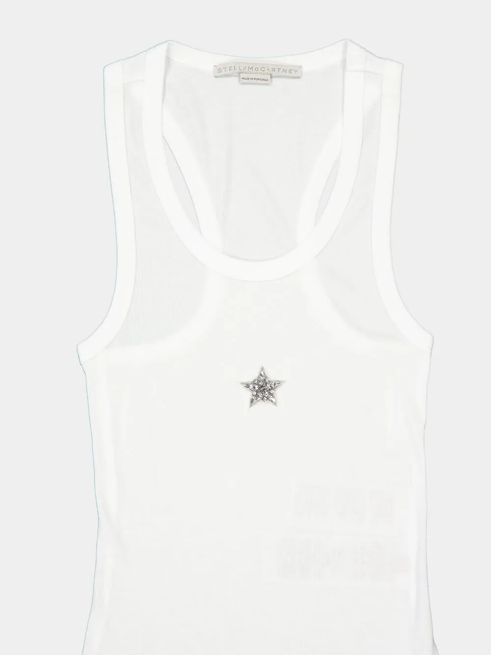 Pure White Crystal Star Racerback Tank Top sold by Fashion Clinic product image thumbnail 5