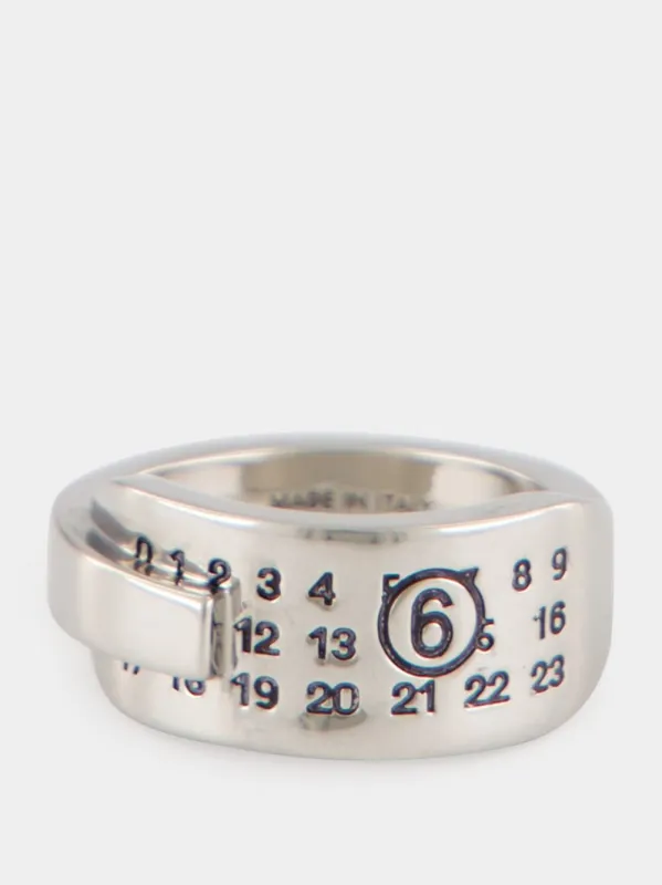 Silver Numeric Brass Ring made by Maison Margiela
