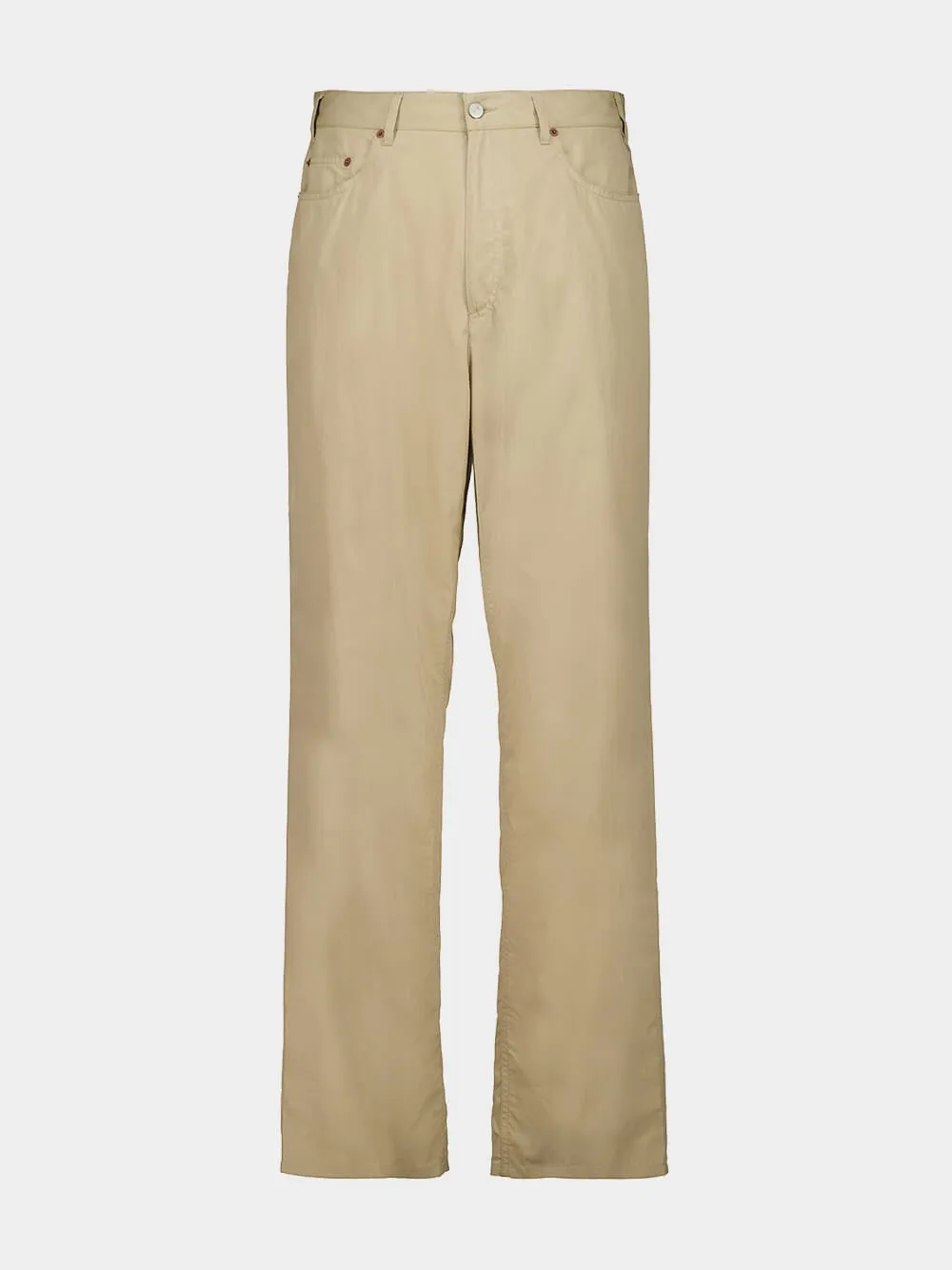 Beige Cotton Trench Wide-Leg Trousers sold by Fashion Clinic product image thumbnail 2