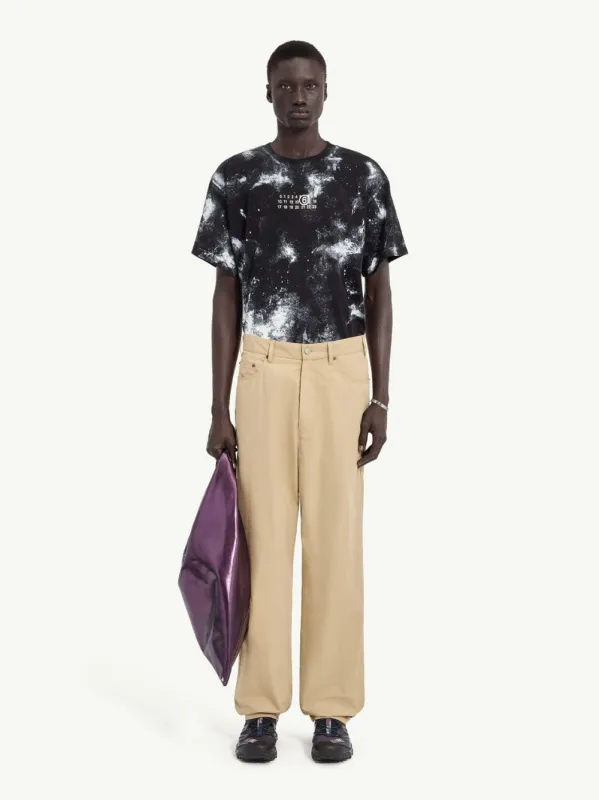 Beige Cotton Trench Wide-Leg Trousers made by Maison Margiela