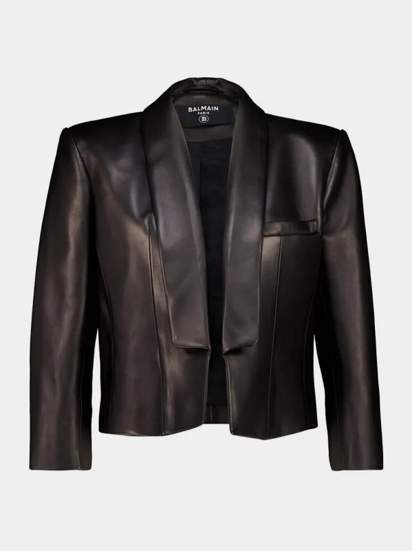Black Lambskin Spencer Jacket made by Balmain