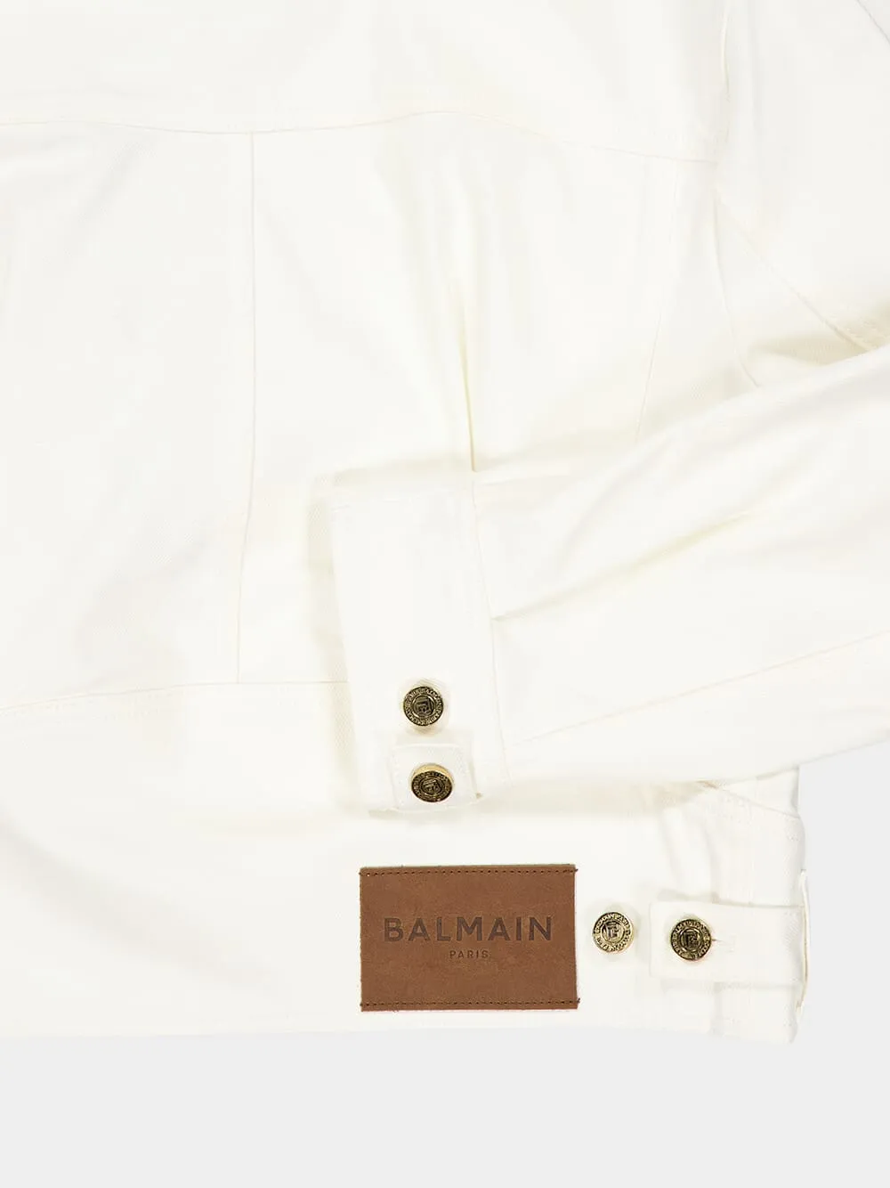 White Round Collar Denim Jacket sold by Fashion Clinic product image thumbnail 4