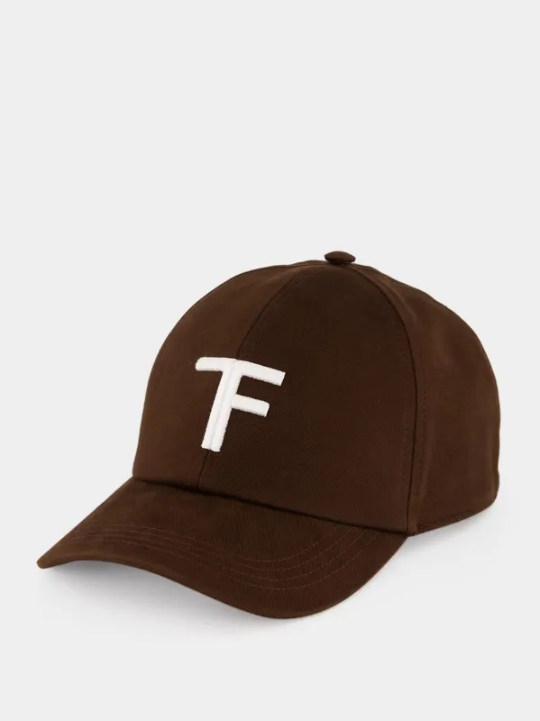 Medium Brown TF Canvas Cap made by Tom Ford