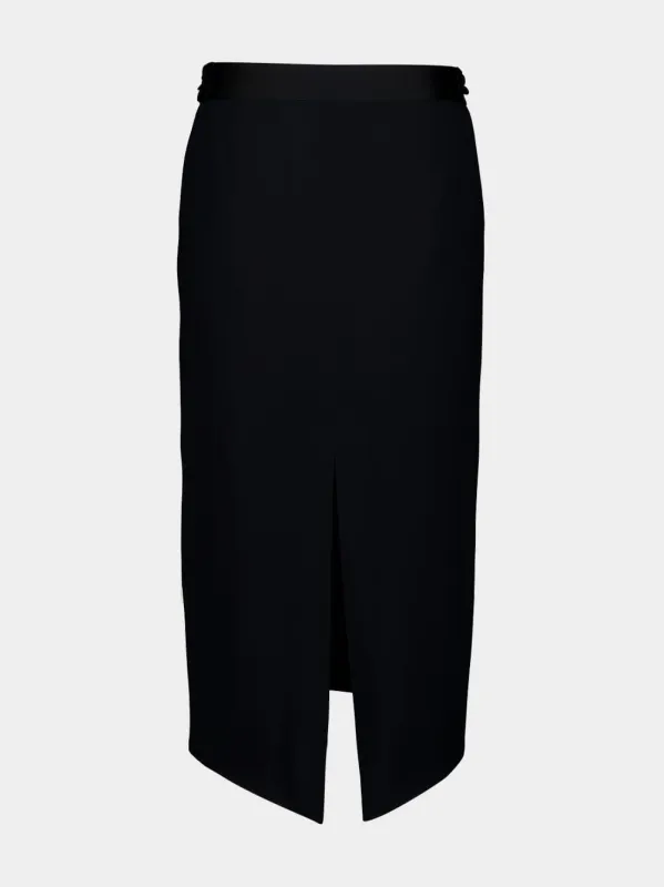 Black Midi Pencil Satin Acetate Skirt made by Tom Ford