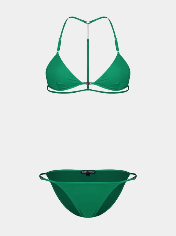 Green Triangle Bikini with T-Trim made by Tom Ford