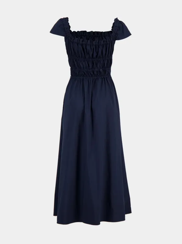 Berry Blue Lily Cotton Midi Dress made by Altuzarra