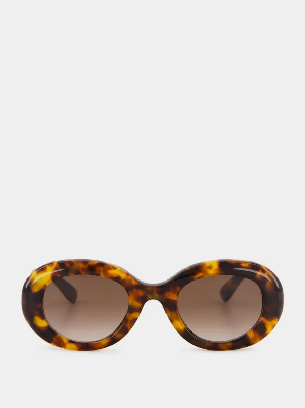 Tortoiseshell Queen Oval Acetate Sunglasses made by Fashion Clinic