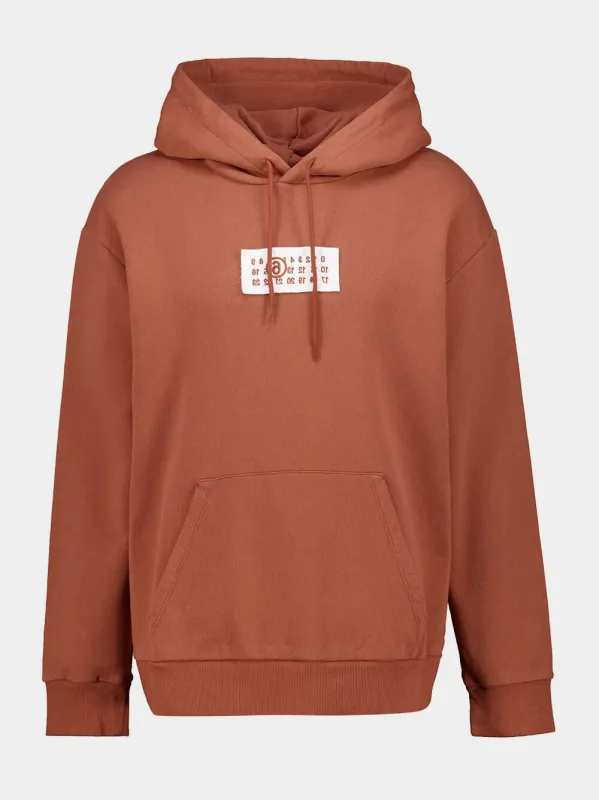 Rust Brown Patch-Detail Hooded Sweatshirt made by Maison Margiela