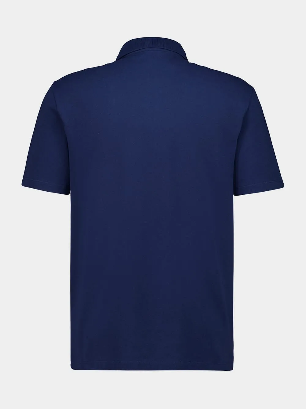 Blue Cotton Piqué Polo Shirt with Vgold sold by Fashion Clinic product image thumbnail 3