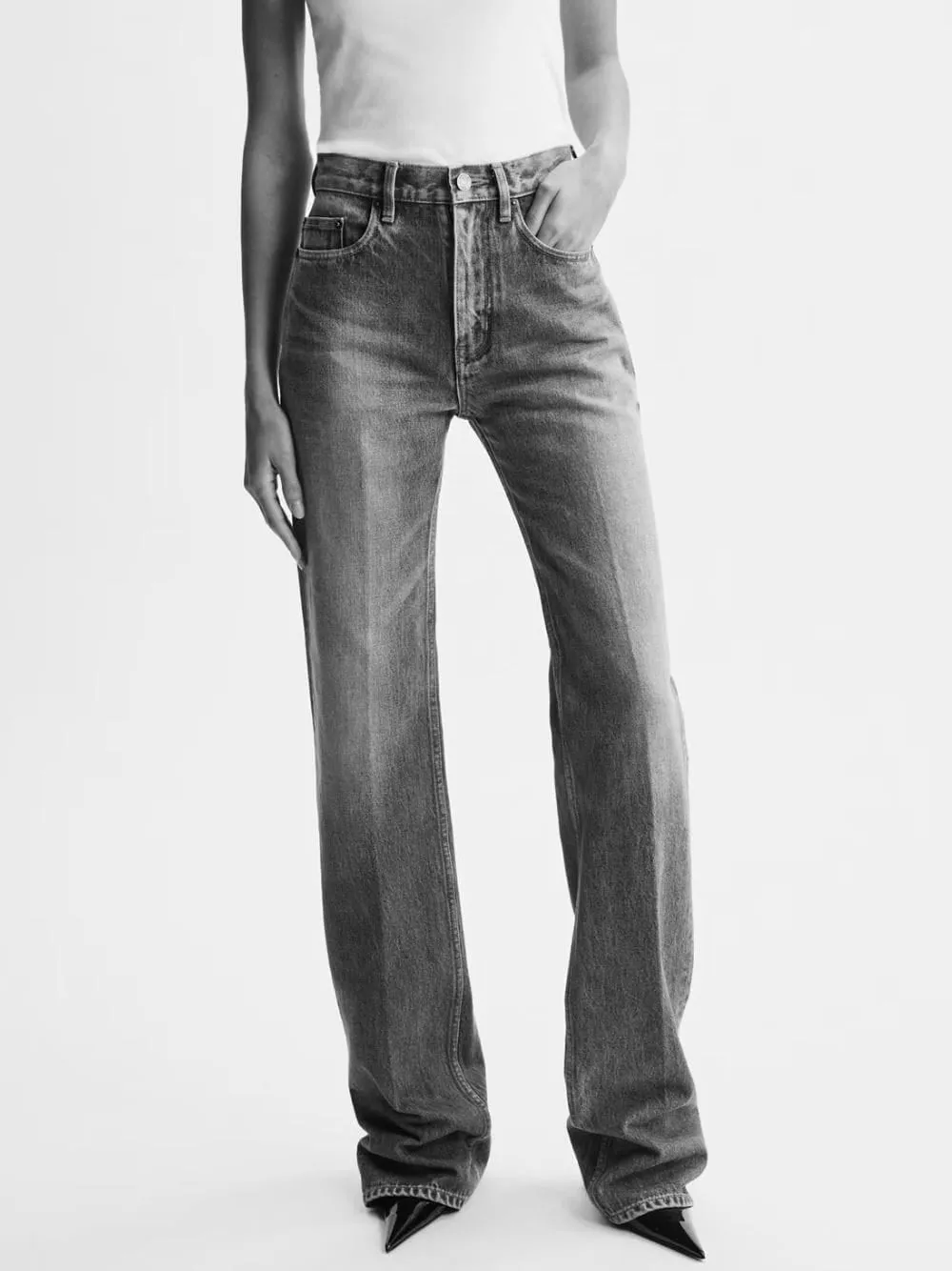 Yves Flared Jeans in Midi Blue Denim sold by Fashion Clinic product image thumbnail 2